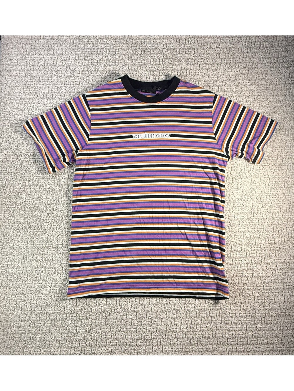 The Hundreds Multi-Color Striped T-Shirt Size Medium